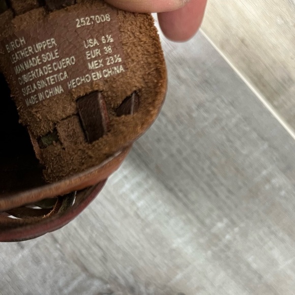 EARTH SPIRIT Gelron Birch Leather Brown Earthtone platform Sandal Slide Size 6.5 - Picture 10 of 11